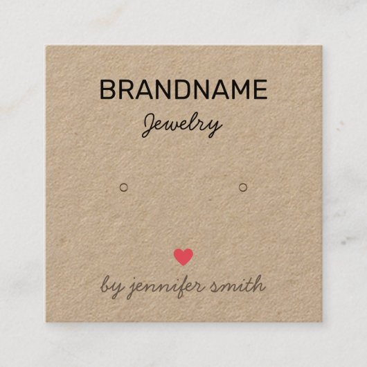 De Visite Carré Bijoux faits main Coeurs Écordes Épouses Carte d'a (Devant)