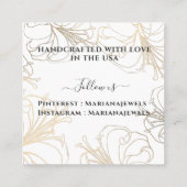 De Visite Carré Blanc Gold Lys Chic Gros Boucles d'oreilles Carte (Dos)