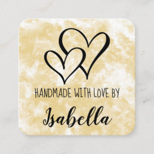 De Visite Carré Carte Aquarelle Faite À La Main Avec Amour