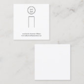 De Visite Carré Carte d'affichage à anneaux blancs simple |Ajouter (Devant / Derrière)