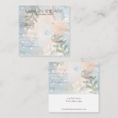 De Visite Carré Carte d'affichage à oreille fleurie moderne (Devant / Derrière)