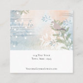 De Visite Carré Carte d'affichage à oreille fleurie moderne (Dos)