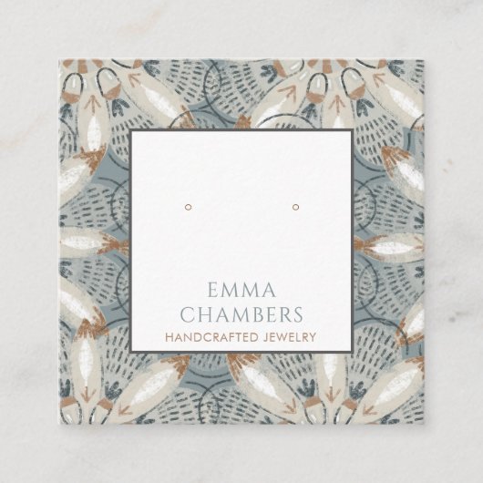 De Visite Carré Carte d'affichage Boho Abstrait Shapes Earring (Devant)