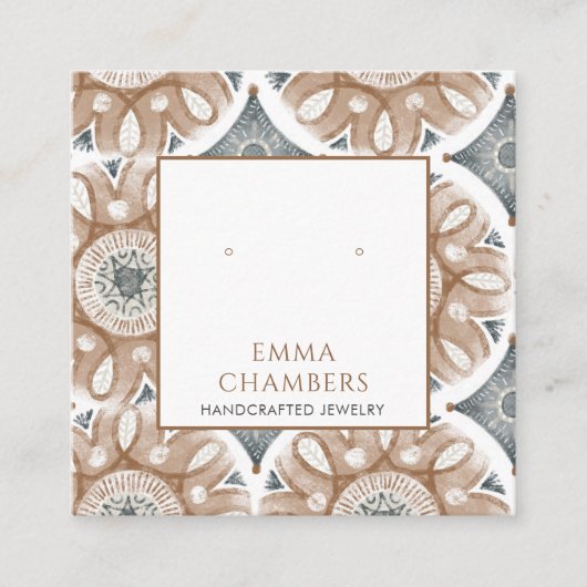 De Visite Carré Carte d'affichage Boho Abstrait Shapes Earring (Devant)