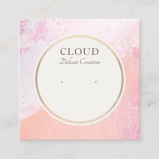 De Visite Carré Carte d'affichage Coastal Beach Stud Boucles d'ore (Devant)