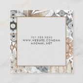 De Visite Carré Carte d'affichage Earthy Boho (Dos)