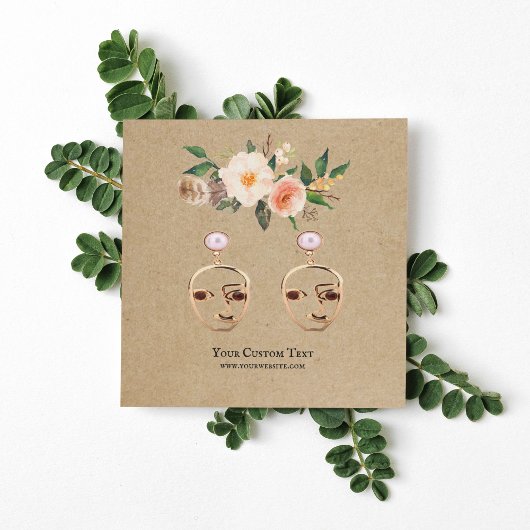 De Visite Carré Carte d'affichage pour bijoux à oreilles ・ Boho Fe