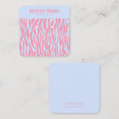 De Visite Carré Carte d'affichage rose violet rayé Boucles d'oreil (Devant / Derrière)