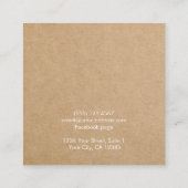 De Visite Carré Carte d'affichage simple Kraft Papier Collier Brac (Dos)