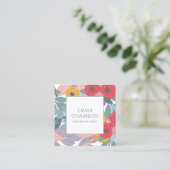 De Visite Carré Carte d'affichage Whimsical Boho Peint Floral (Debout devant)