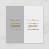 De Visite Carré Carte d'appel Couples avec photo complète (Gris Ca (Dos)