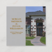 De Visite Carré Carte d'appel Couples avec photo complète (Gris Ca (Devant)