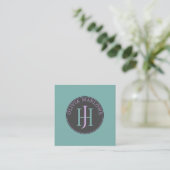 De Visite Carré Carte d'appel Monogram Turquoise Lilac (Debout devant)