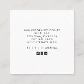 De Visite Carré Carte d'appel monographique à logo monographique u (Dos)