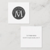 De Visite Carré Carte d'appel monographique unique (Devant / Derrière)