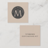 De Visite Carré Carte d'appel monographique unique (Devant / Derrière)