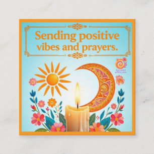 DE VISITE CARRÉ CARTE D'ENCOURAGEMENT DES VIBES POSITIVES ET DES P