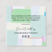 De Visite Carré Carte d'insertion Art Simple Business Merci (Dos)