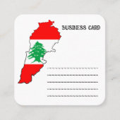 De Visite Carré Carte du Liban avec drapeau (Devant)