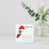 De Visite Carré Carte du Liban avec drapeau (Debout devant)