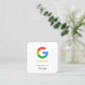 De Visite Carré Carte Google Review sans contact (Debout devant)