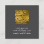 De Visite Carré Carte Jaune moderne Consultant informatique (Dos)