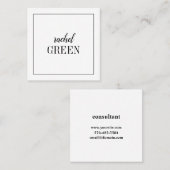 De Visite Carré Carte minimaliste carrée (Devant / Derrière)