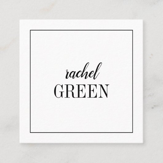 De Visite Carré Carte minimaliste carrée (Devant)