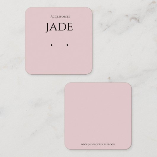 De Visite Carré carte modifiable pour boucles d'oreilles (Devant / Derrière)