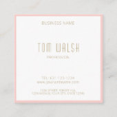 De Visite Carré Carte rose gold élégante avec monogramme (Dos)