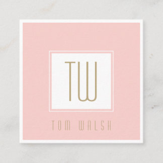 De Visite Carré Carte Rose Gold Élégante Monogramme