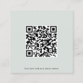De Visite Carré Carte RSVP en ligne QR Code Greenery Mariage (Dos)