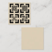 De Visite Carré Carte simple Kufic Adinkra (Devant / Derrière)