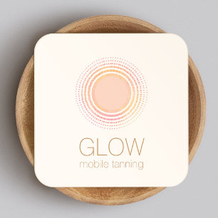 De Visite Carré Carte Sun Rays Mobile Spray Tan Business