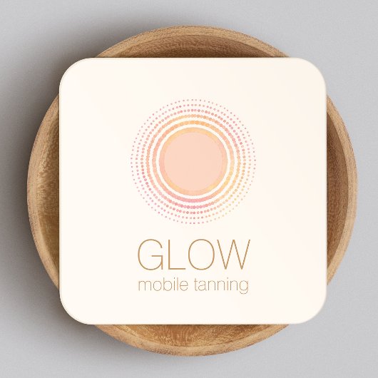 De Visite Carré Carte Sun Rays Mobile Spray Tan Business