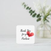 De Visite Carré Coeur Merci pour votre carte d'achat (Debout devant)