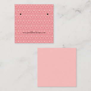 De Visite Carré Coral rose Art Déco Iris Boucles d'oreilles Carte 