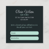 De Visite Carré Design Référez-vous une carte d'ami pour la coiffe (Dos)