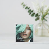 De Visite Carré Design Référez-vous une carte d'ami pour la coiffe (Debout devant)