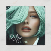 De Visite Carré Design Référez-vous une carte d'ami pour la coiffe (Devant)