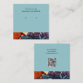 De Visite Carré Écouter la carte d'affichage | Baleine d'aquarelle (Devant / Derrière)