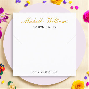 De Visite Carré Élégante carte d'affichage du bracelet en or Scrip