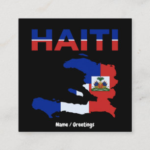 De Visite Carré Fierté haïtienne Drapeau Haïti Carte Design Patrim