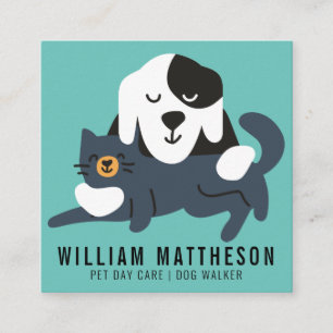De Visite Carré GARDE POUR ANIMAUX Chien Walker Pet Sitter Carte