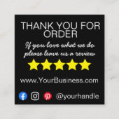 De Visite Carré Merci d'affaires insérer carte moderne (Devant)