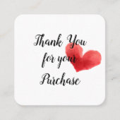 De Visite Carré Merci Heart pour votre carte d'achat (Devant)
