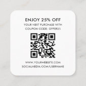 De Visite Carré Merci Insérer Carte Logo Code QR Blanc Cassé (Dos)