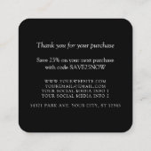 De Visite Carré Monogramme ou ajouter un logo Carte d'insertion pr (Dos)