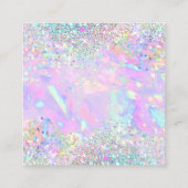 De Visite Carré neon merci parties scintillant opal texture carte (Dos)