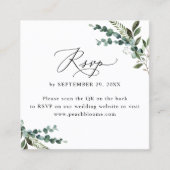 De Visite Carré QR Code Minimal Rustique Vert Mariage Carte Rsvp (Devant)